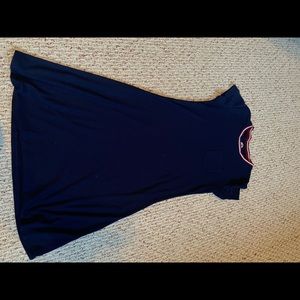 T shirt style blue dress